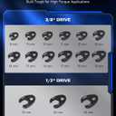Orion Motor Tech Crowfoot Wrench Set, 15-Piece Crows Foot Wrench Set with 8 to 24 mm Metric Flare Nut Wrenches, 1/2 & 3/8 in. Drive Flare Nut Wrench Set with Laser Etched Marking Carry Case, Red