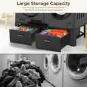 SKM Washer and Dryer Pedestal with Solid Top and Drawer, 28x28x14 in, Black