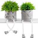Uguisu 2pcs Cute Plant pots,Succulent pots,Indoor Succulent planters,Small planters for Home Decor,Room Shelf Desk Decor. About 2.5 inches.