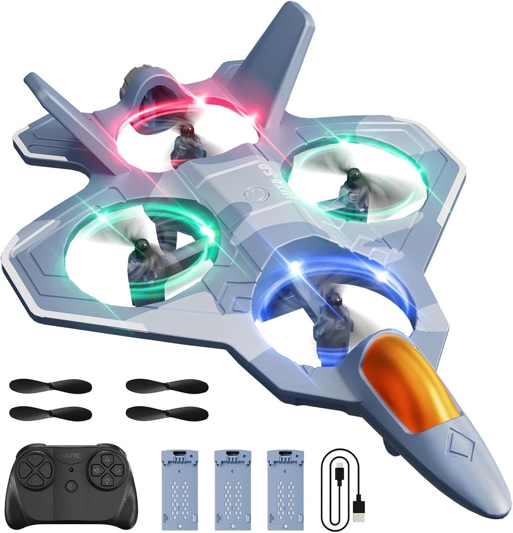 4DRC RC Planes Remote Control Airplanes with 3 Batteries, Foam Remote Control Planes for Kids Adults Beginners 4-7 8-12 12-16, Remote Control Helicopter Fighter Jet Drones for Kids Adults, 360 Flip