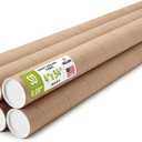 4" x 54" Reinforced Kraft Paper Mailing Tube, Pack of 6 Tube with 12 Caps – Secure USPS Approved – Cardboard Poster Mailer for Shipping and Storing of Prints, Artwork, Posters, or Documents