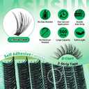 Self Adhesive 560pcs Big Volume Lash Book Natural Soft Lashes Clusters Kit, Individual Eyelashes with Mixed Length 10-16mm,No Glue Needed DIY Eyelashes Extension at Home Including Tweezers