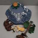 Prehistoric Animal Toys for Kids 35, Safari Animals Figurines and Snowy Volcano Toy Set with /Realistic Mammoth, Lion and Gorilla. Educational Gift 49.Gift for Toddlers Boys & Girls