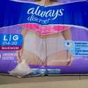 Always Discreet Adult Diapers for Women, Incontinence Underwear, Postpartum Essentials, Disposable Briefs, Max Absorbency, Bladder Leak Protection, Large, 76ct