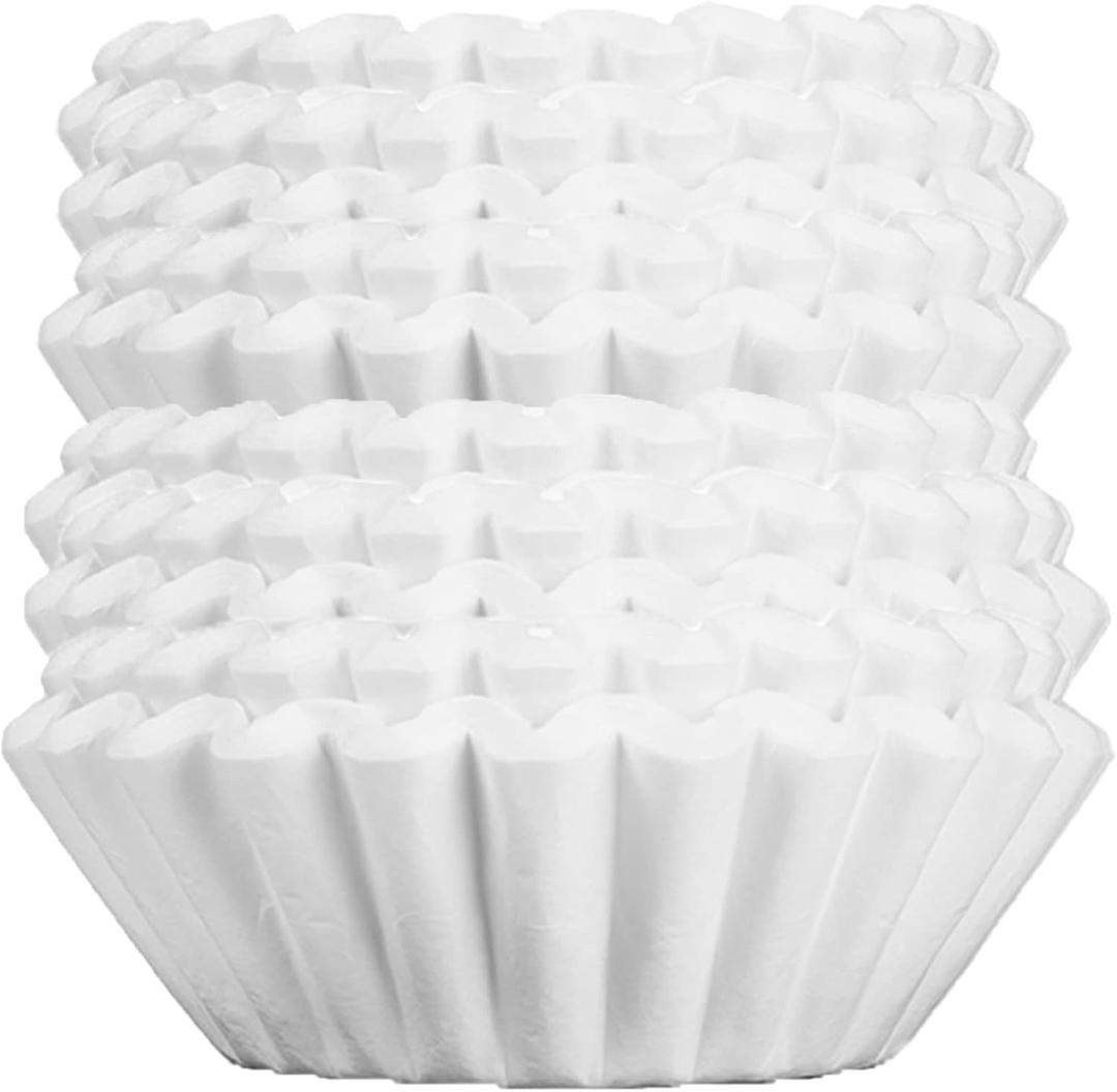 Big Joe Large Coffee Filters (500 Count) - Extra Tall Walls Prevent Ground Overflow - Fits BUNN 12-Cup Commercial Pour Over & Drip Machines - 9" Diameter, 2" Walls - Made in USA