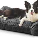 JOEJOY XL Orthopedic Dog Beds Large Sized Dog, Extra Thick Supportive Big Dogs Couch Bed with Sides, Ultra Soft Pet Bed Sofa for Large Dogs, Grey, 38''x28''