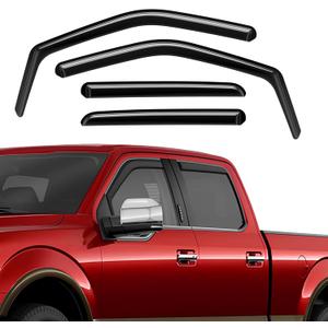 in-Channel Rain Guards Compatible with Ford F150 2015-2025, Extra Durable Side Window Deflectors, 2020 2021 2022 2023 2024 2025 F150 Wind Deflectors Rain Guard Black - 4 PCS