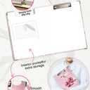 XUNLURY Preppy Pink Glitter Clipboard with Storage for Classroom Office Desk, Funky Y2K Cherry Disco Ball Padfolio with Clipboard for Nurses Teachers Students, 12.5x9 in
