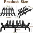AMAGABELI GARDEN & HOME Fireplace Grate Log Holder 24 Inch Firewood Burning Rack Heavy Duty Wrought Iron Solid Steel for Chimney Hearth Fire Pit Outdoor Kindling Tools Wood Stove Accessories
