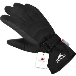 Achiou Ski Snow Gloves Winter Warm 3M Thinsulate Waterproof Touchscreen Men Women (Medium, Black)