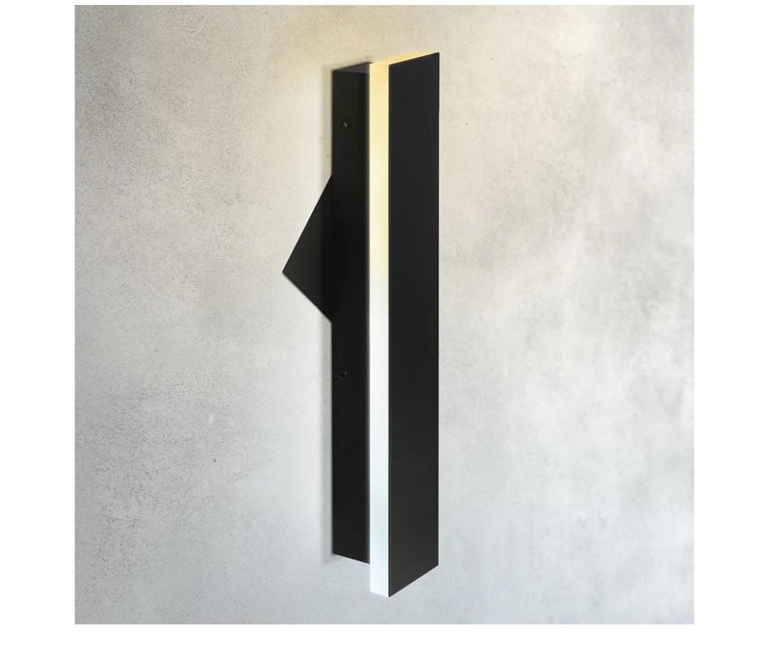 ASD 18" LED Linear Wall Sconce | Backlit Glow 3CCT, Porch Patio | Black | 1272 lm 18W | 3000K-5000K | TRIAC 10-100% | 120-277V 