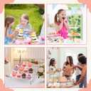 FillTouch 10 Pcs Dessert Table Display Set Including Cupcake Stand Holder Tier Tower, Serving Tray Combo, 21 Holes Lollipop Display Stand, Donut Bagel Stand, 3 Tier Large Shelf Risers, Food Clip