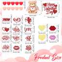 2 x 28 Piece Valentine's Day Cake Decorations Set, Acrylic Heart Cake Engraved Cake Topper Cupcake Envelope Angel Bear Lips XO Heart Love for Valentine's Day Wedding Anniversary