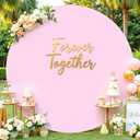 6.6FT Pink Round Backdrop Cover Polyester Arch Backdrop Cover for Circle Stand Wedding Arch Party Birthday Photography Decoration