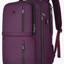 MATEIN Large 45L Travel Backpack for Women, Airline Approved Carry on Backpack with USB Port & Shoe Compartment, Water Resistant Luggage College Overnight Weekender Travel Bag Fit 18" Laptop, Purple