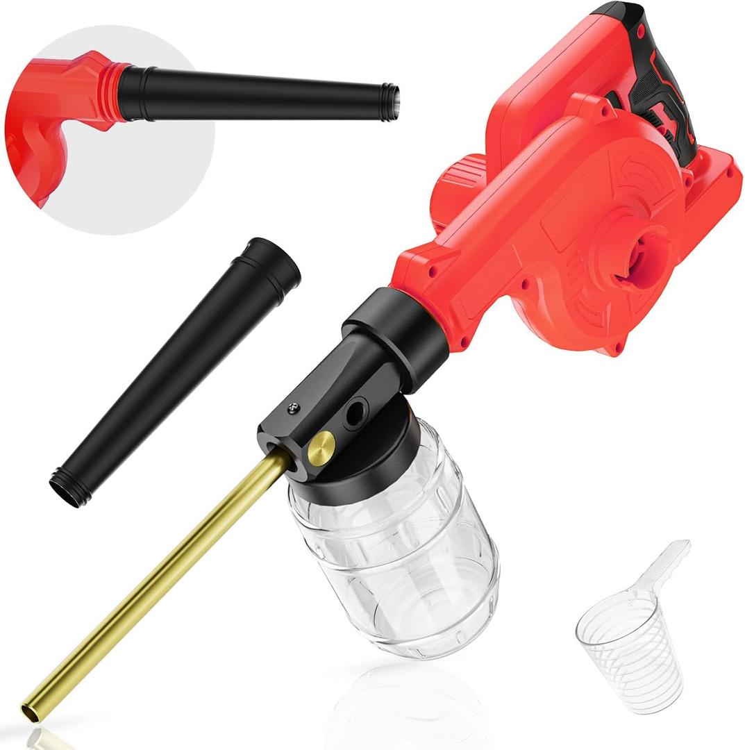 Rozlchar Electric Diatomaceous Earth Duster Compatible for Milwaukee 18V Battery(No Battery), Garden Dust Applicator with 1L Capacity w/7.5" Nozzle, Versatile Leaf Blower & Powder Sprayer