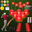 FINCOME Golf Yard Bucket Games, Indoor Outdoor Golf Chipping Game for Kids and Adults Portable Backyard Golf Game for Park, Beach, Backyard, Lawn