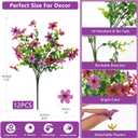 Artificial Flowers for Outdoors, 12 Bundles Multicolor Faux Silk Flower Spring Summer Decoration, Artificial Plants Fake Outdoor Flowers UV Resistant No Fade for Home Planter Porch Patio Yard Decor