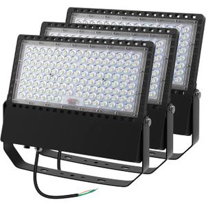 Juyace 240W LED Stadium Lights Outdoor 1500 Watt Equivalent Wider Lighting Angle Led Flood 100-277V 36000LM 5000K Daylight Commercial Arena for Sports Fields and Court (3 Pack)
