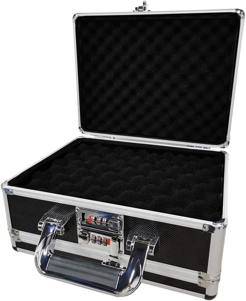 Gun Safes for Pistols, Gun Lock Box with 3 Digits Combination Lock, Portable Aluminum Handgun Safe for 4 Pistols, Pistol Safe for Home Bedside Nightstand Car Travel