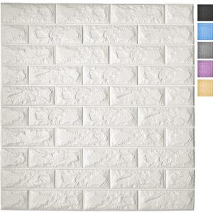 Art3d 115 Sq.Ft Peel and Stick 3D Wall Panels for Interior Wall Decor, Self-Adhesive Foam Brick Wallpaper in White, Pack of 20