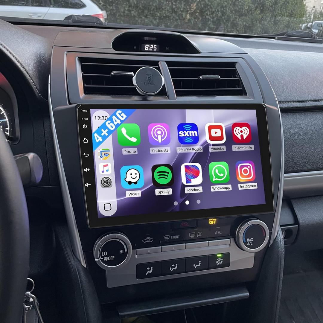 [8 Core 4G+64G] Car Radio for Toyota Camry 2012-2014 (NOT FIT JBL), 10.1 Inch 1280*720 Touch Screen Car Stereo Wireless Carplay Android Auto, Bluetooth 5.0, 32 EQ, DSP, GPS, 5G WiFi, 59UI, Backup Cam
