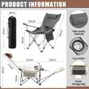 Yuntau 2 Set Reclining Beach Chairs with UPF 50+ Umbrellas, Upgraded Heavy Duty Portable Folding Lounge Camping Chair with Removable Footrest & Headrest for Outdoor Fishing Patio(Grey, White), 61.42 x 35.24 x 21.26 inches