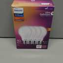 PHILIPS LED 60W A19 4-Pack Ultra Definition Soft White (2200K) 800 Lumen (8W=60W) Dimmable Flicker Free Light Bulbs