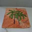 Creative Co-Op Tropical Embroidered Velvet Pillow, Multicolor, Pink