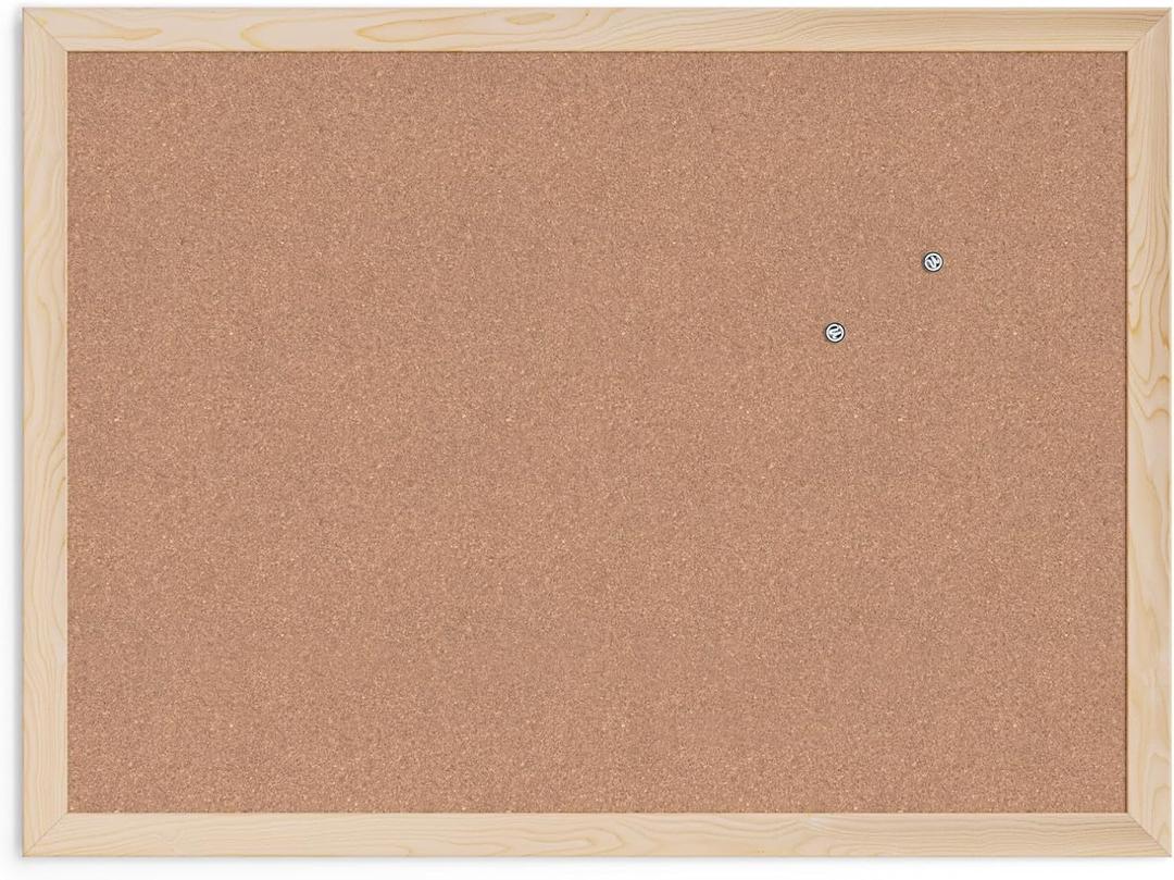 U Brands Cork Bulletin Board, 23" x 17" Inches, Light Birch Wood Frame (265U00-01)