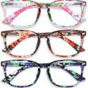 CCVOO Reading Glasses for Women/Men, Eyeglasses, Blue Light Readers for Women/Men, Computer Eye Glasses, Cheaters *Marble Flora, 3.5 x