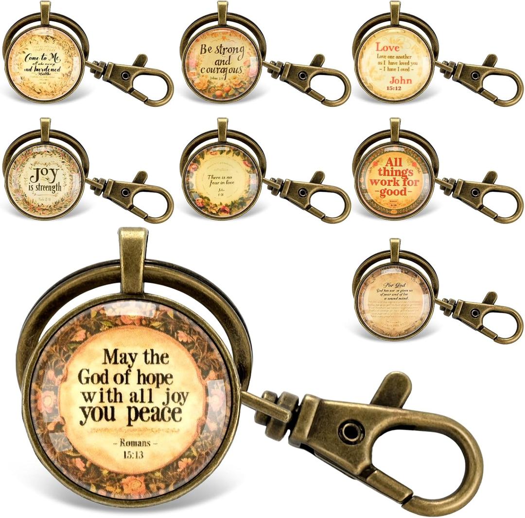 16pcs Bible Verse Keychain Bulk - Religious Christian Keychains with Inspirational Scripture Quotes, Spiritual Gifts for Men Women