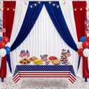 HunnmingRe 6 Pcs 4th of July Backdrop Decorations 2.5 x 10 ft Patriotic 250th Anniversary Red White Blue Background Curtain Memorial Day Backdrop for Independence Day Outdoor Decor