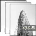 Fun Memories 24x30 Poster Frame for Photo, Posters & Art Prints, Horizontal or Vertical Wall Mounting Scratch-Proof Wall Gallery Photo Frame (Black, 3 Pack)