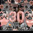 Death to My 20s Decorations, 30th Birthday Decorations for Her Black and Rose Gold, Rip to My 20s Birthday Decorations Funeral for My Youth 30th Birthday 30 Balloon Numbers Dirty Thirty Party Supplies