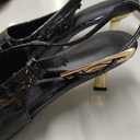 Coutgo Womens Slingback Kitten Heels Closed Pointed Toe Pumps Buckle Strap Wedding Party Dress Shoes (Black) Size 8.5