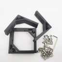 MengQi 4pcs Black Corner Bracket for 2020 Series Aluminum Extrusion Profile Standard 6mm Slot Strong Support Connector Joint Brace Inside Fastener with M5 T Nuts + M5 Screw + Wrench