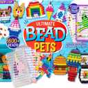 Made By Me Ultimate Bead Pets by Horizon Group USA, Bead Pets Crafts for Kids, Includes Over 1400 Beads, Cording, Keychains & Carabiner Clips, Design Templates, Storage Cases & More