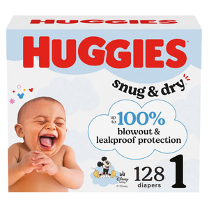 Huggies Size 1 Diapers, Snug & Dry Newborn Diapers, Size 1 (814 lbs), 128 Count
