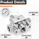 12-803 Adjustable Fuel Pressure Regulator with Gauge, Compatible with Holley and Edelbrock Carburetors, 4.5-9 PSI, 3/8" NPT, 1-in 2-Out
