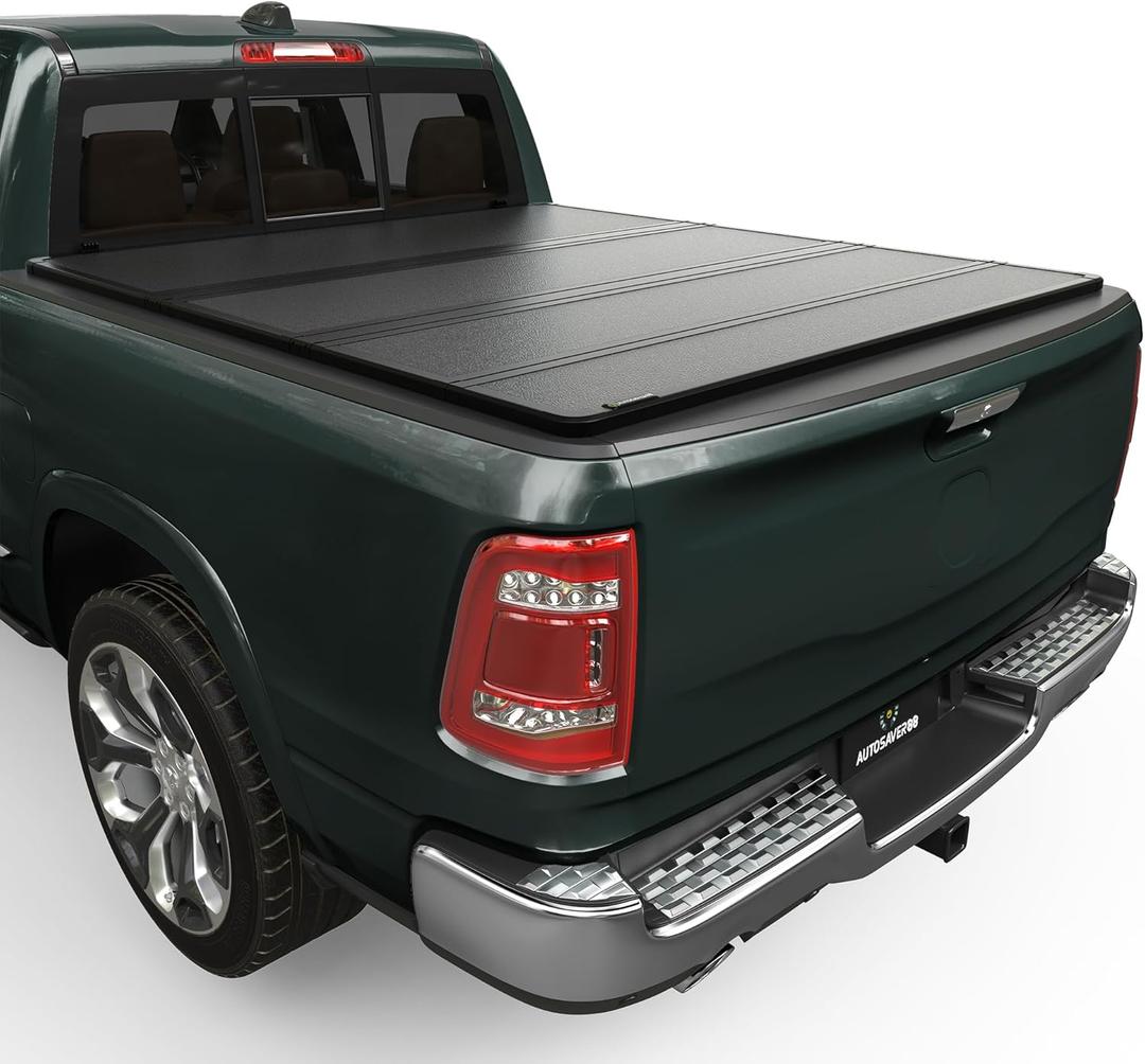 AUTOSAVER88 Hard Quad Fold Truck Bed Tonneau Cover Fit for Dodge Ram 1500 (Classic & New) 2009-2026 with 5.7ft Bed Without Rambox