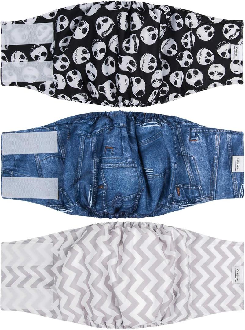 CuteBone Dog Belly Bands for Male Dogs Wraps Washable Doggie Diapers DM06XL (XL(21"-27"))