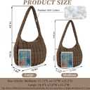 izuzta Quilted Puffer Tote Bag Large Puffy Crossbody Shoulder Bag, Lightweight Soft Nylon Quilted Oversized Padding Hobo Tote Bag Handbags Puff Purse Carryall Gym Bag Trendy Tote for Women(Brown)