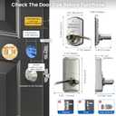 Veise Keypad Door Lock with Handle, Keyless Entry for Front Door & Bedroom, Electronic Lock with Code, Auto-Locking, Easy Installation, Passage Mode, Satin Nickel
