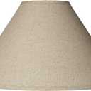 Fine Burlap Large Empire Lamp Shade 6" Top x 19" Bottom x 10.5" High x 12" Slant (Spider) Replacement with Harp and Finial - Springcrest (Brown)