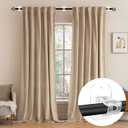 2PCS No Drill Curtain Rod Brackets,Curtain Rod Holders No Drilling,Adhesive Curtain Rod Hooks,Nail Free Adjustable Curtain Hangers,Lokinsetin Perforated Non Nail Screw Stick On Sticky Drape Pole Stand