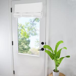 WdFour French Door Curtains for Privacy, Easy Installed Tricia Door Panels,Front Door Sidelight Curtain Tie up Shade, Washable Curtain 25W x 40L Inch, 1 Panel