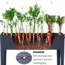 Piksedo Raised Garden Bed, Elevated Planter Metal Plant Box with Legs Standing Garden Stand Drainage Holes Frosted Black