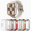 Rc-Z Case for Apple Watch Series SE(2nd)/6/5/4 40mm, [6-Pack] Soft TPU Screen Protector Ultra-Thin Full Face Cover Replacement Bumper Accessories for iPhone Watch iWatch Series SE/6/5/4 40mm, 4 Pack
