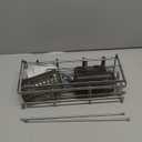 KINCMAX Shower Shelves 2-Pack - Self Adhesive Caddy with 4 Hooks - No Drill Large Capacity Stainless Steel Wall Shelf - Aesthetic Organizer for Inside Bathroom - Polished Silver